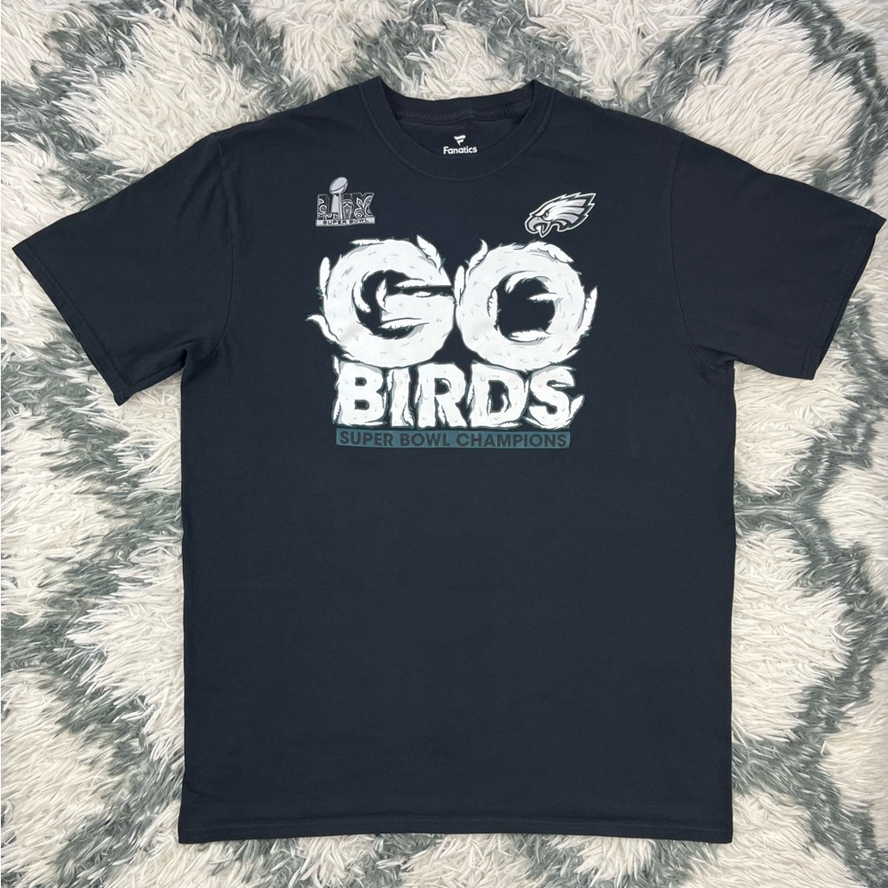 Fanatics Men's Philadelphia Eagle Super Bowl LIX Champions T-Shirt Size XL Black